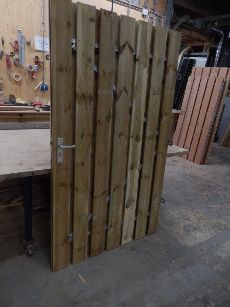 Poortdeur geimpregneerd, met stalen frame (*), Tuin en Terras, Tuinpoorten, Niet ingevuld, Niet ingevuld, Nieuw, Ophalen of Verzenden