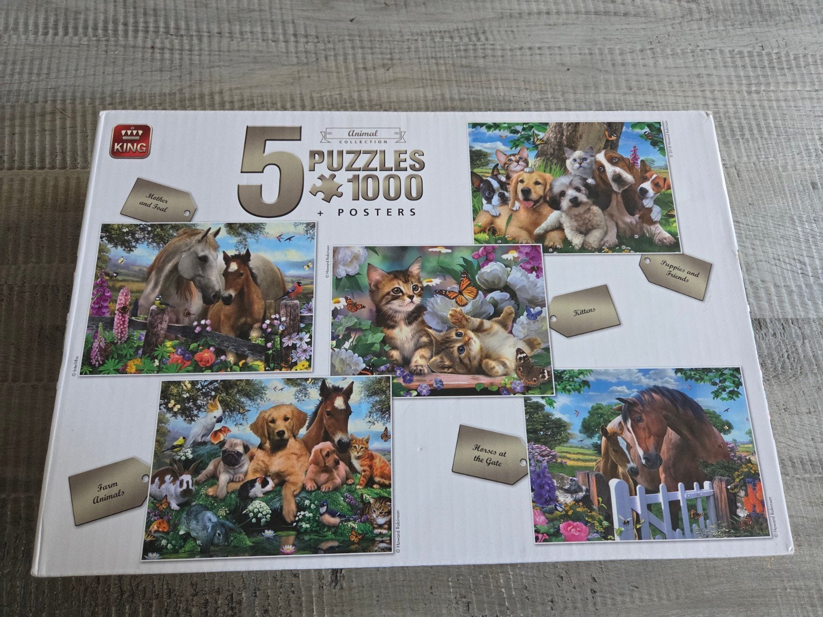 5 King Legpuzzels 1000 stukjes - Dieren thema, Hobby en Vrije tijd, Denksport en Puzzels, Ophalen of Verzenden, 500 t/m 1500 stukjes