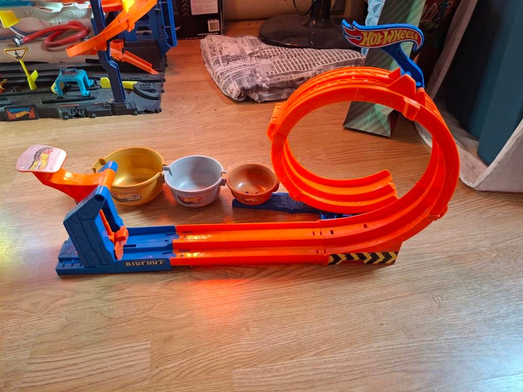 Hot Wheels Monster Truck baan met Big Foot, Ophalen, Gebruikt, Jongen of Meisje