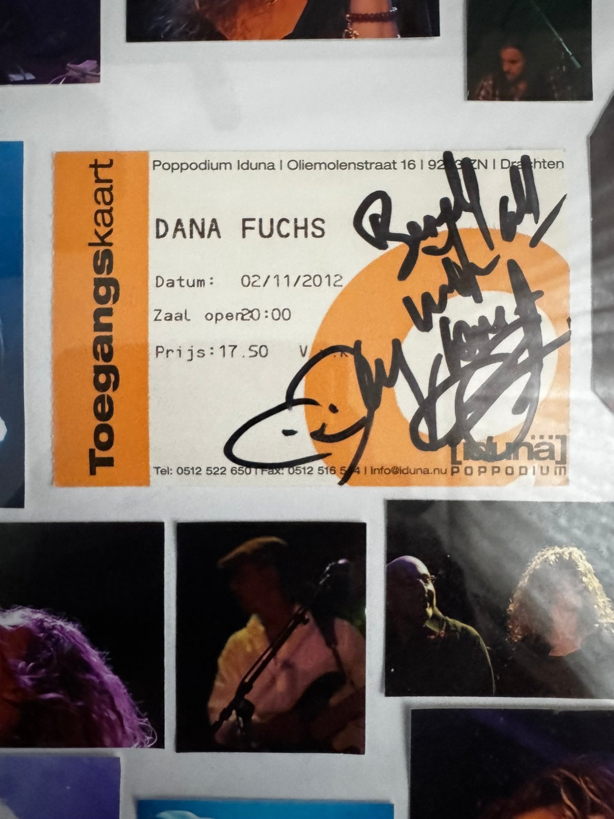 Dana Fuchs gesigneerde entreekaartje en fotos (Iduna 2012), Ophalen, Zo goed als nieuw, Poster, Artwork of Schilderij, Gesigneerd