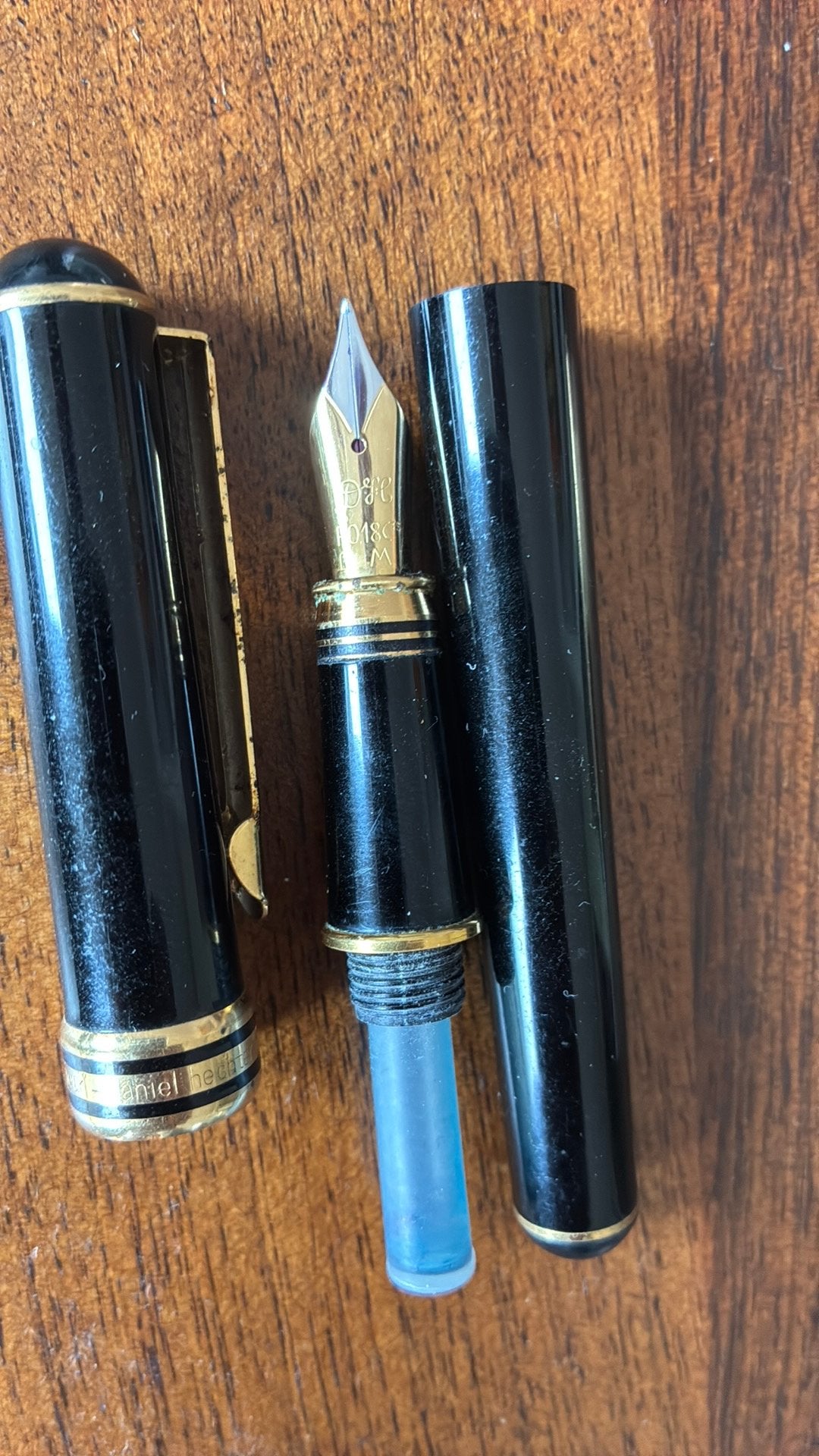 Vintage vulpennen - met inkt. Parker en Daniel Rechter, Verzamelen, Ophalen, Gebruikt, Pennenset