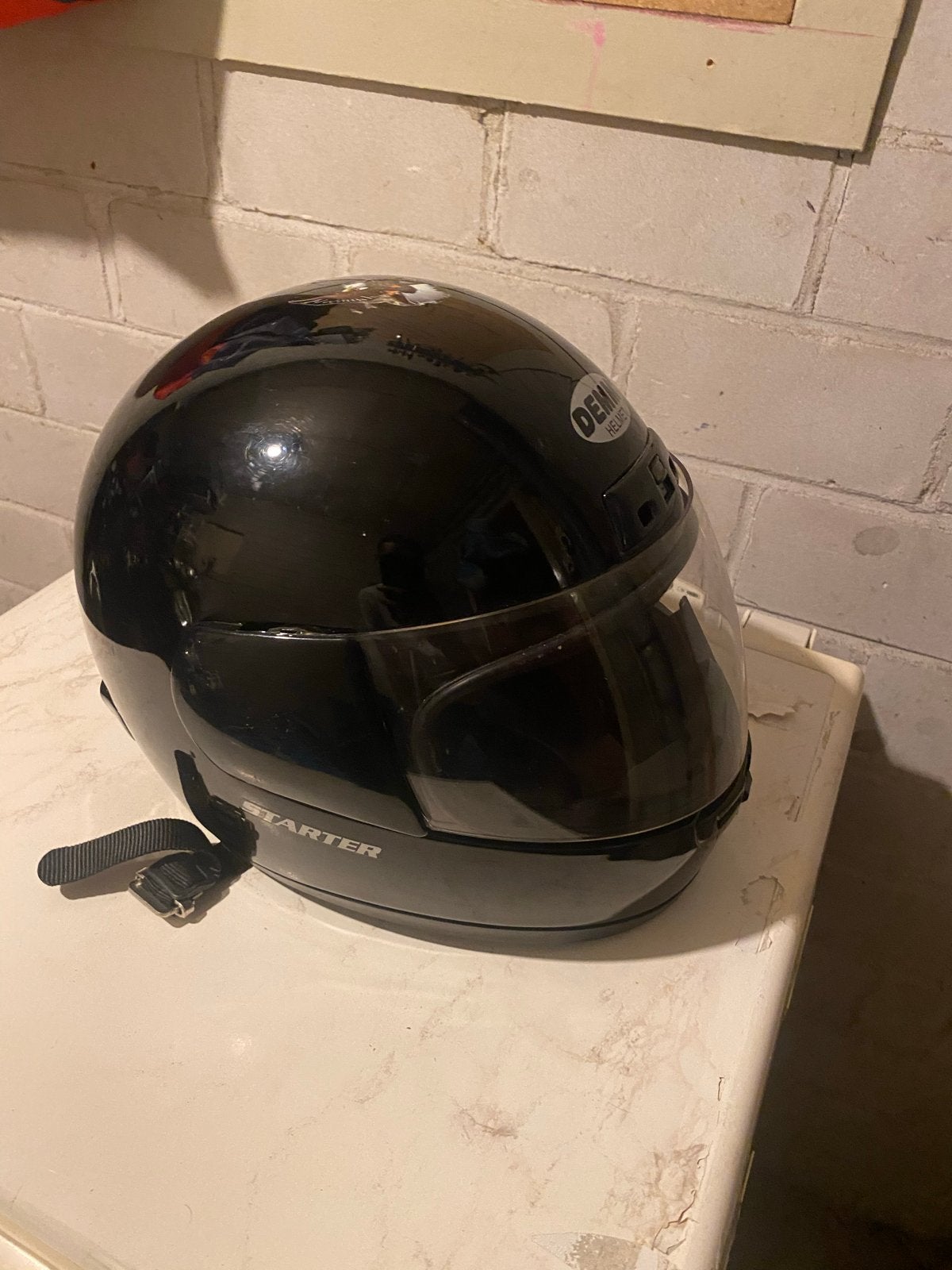 DEMM Starter Helm Zwart - Maat L - Gebruikt met lichte krass, Overige merken, Heren, Ophalen of Verzenden, Integraalhelm