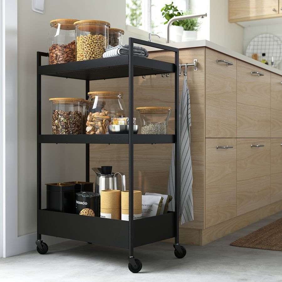 IKEA RÅSKOG Roltafel Zwart, Ophalen, Zwart, Zo goed als nieuw, Metaal
