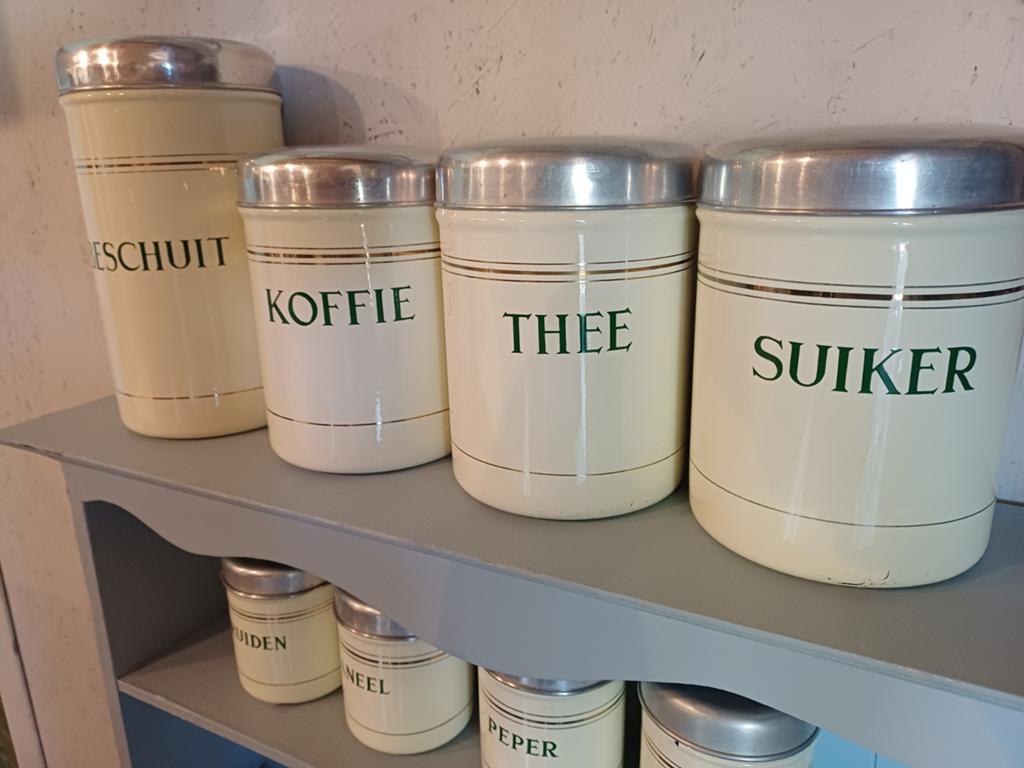 8 delige emaille Bussen set, Ophalen of Verzenden
