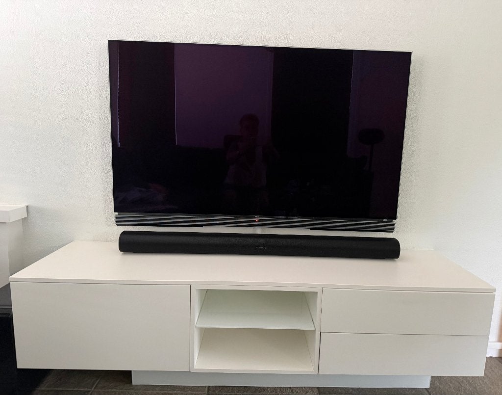 Eras Interieurs zwevend tv meubel maatwerk 165 cm Artico wit, Ophalen, Gebruikt, 150 tot 200 cm, Minder dan 100 cm