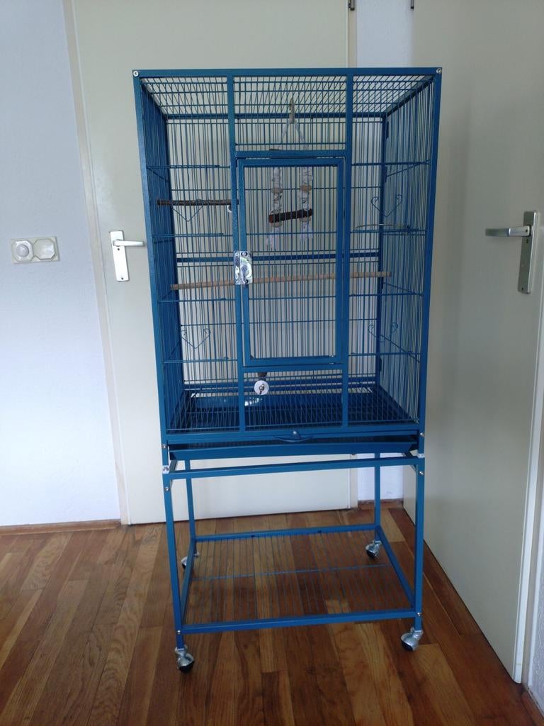 Bieden Volière, grote vogelkooi op wielen 138/86 X 43 x 61, Dieren en Toebehoren, Ophalen, Zo goed als nieuw, Metaal, Vogelkooi