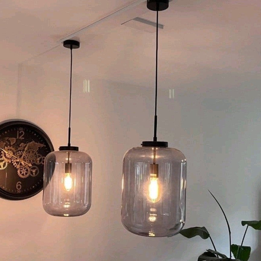 Hanglamp Glas, Ophalen, Gebruikt, Glas, E27 (groot)