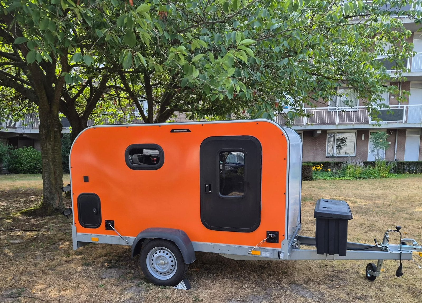 Teardrop mini caravan MULTIFUNCTIONEEL fietsendrager 2026, Caravans en Kamperen, Voortentlamp, Tot en met 2, Lengtebed, Overige