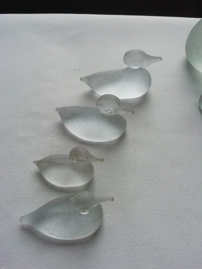 gesatineerd glazen eendjes verzameling, Verzamelen, Ophalen of Verzenden, Gebruikt, Dier