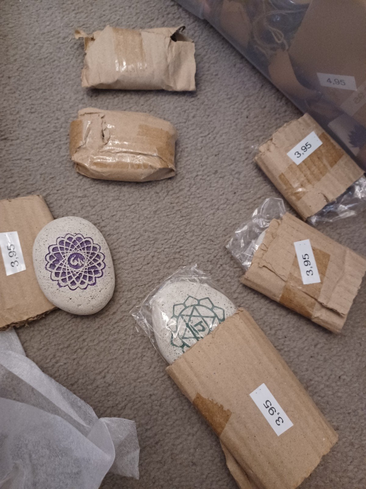 5 Prachtige Chakra Stenen van Gerecycled Zandsteen, Ophalen of Verzenden
