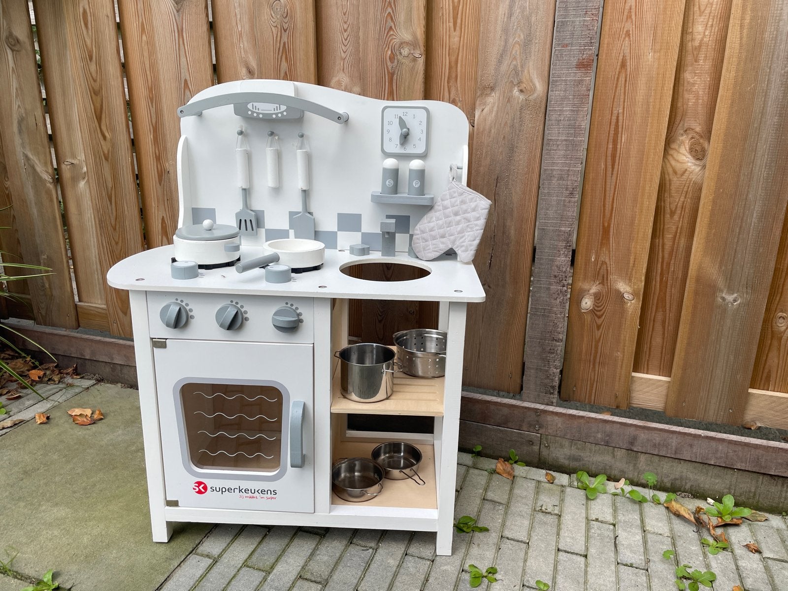 Superkeukens Houten Speelkeuken met Accessoires, Ophalen, Zo goed als nieuw, Knutselen