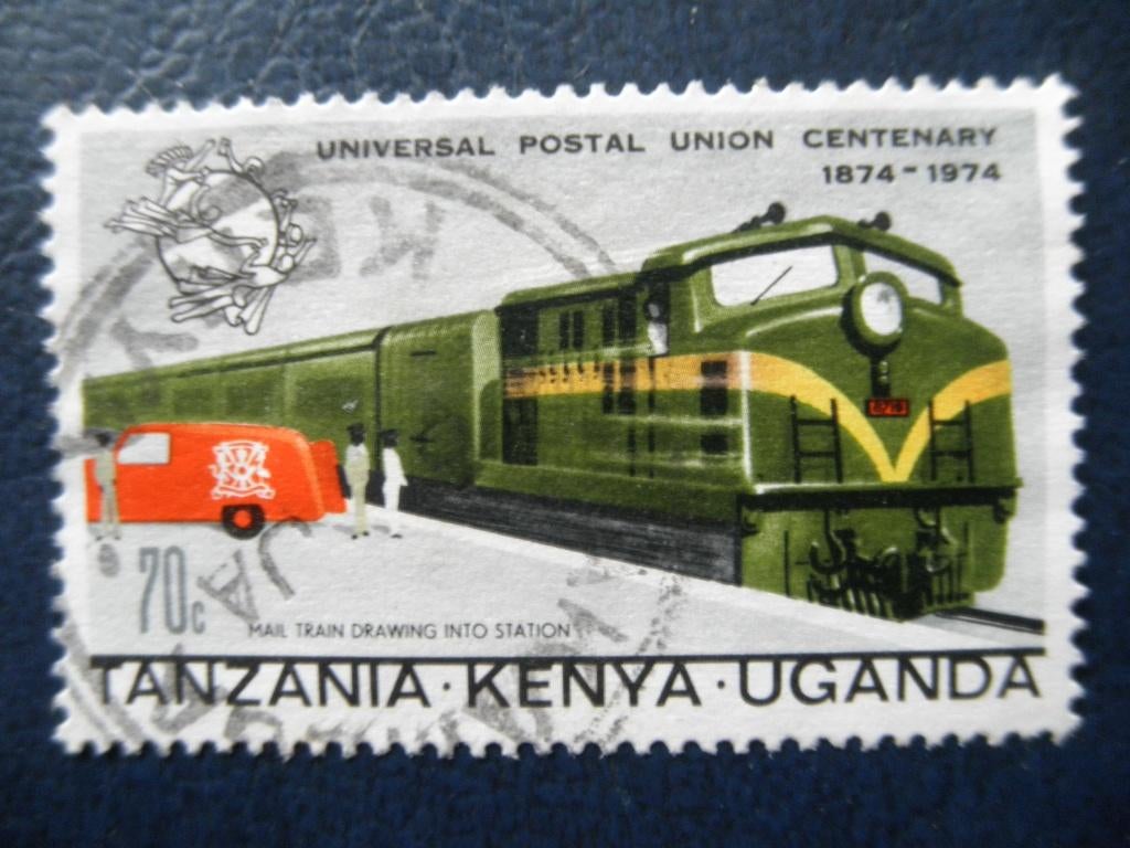 Postzegels treinen Kenia Uganda Tanzania 1974 - nr 280., Ophalen of Verzenden, Gestempeld, Treinen
