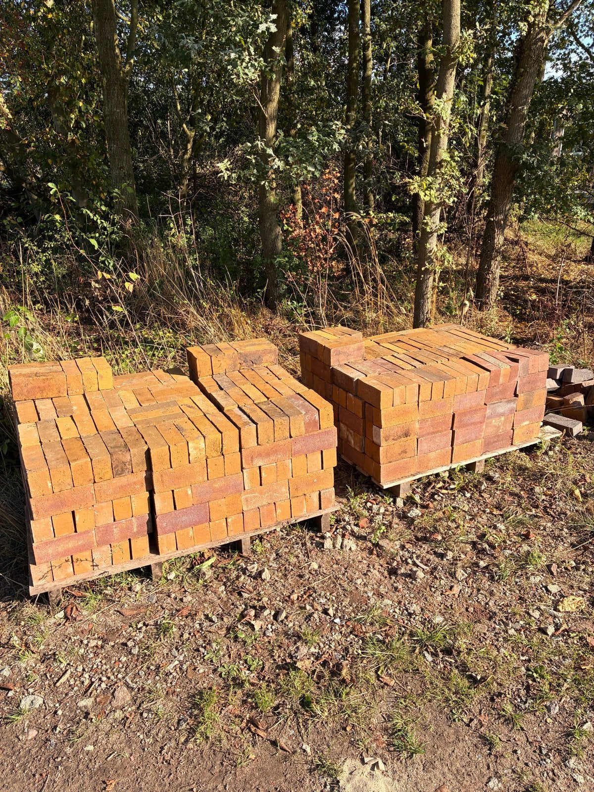 Hardgebakken stenen geel/rood, 9 m2 (7x9x20 cm), Doe-het-zelf en Verbouw, Metselstenen, Ophalen, Gebruikt, Bakstenen