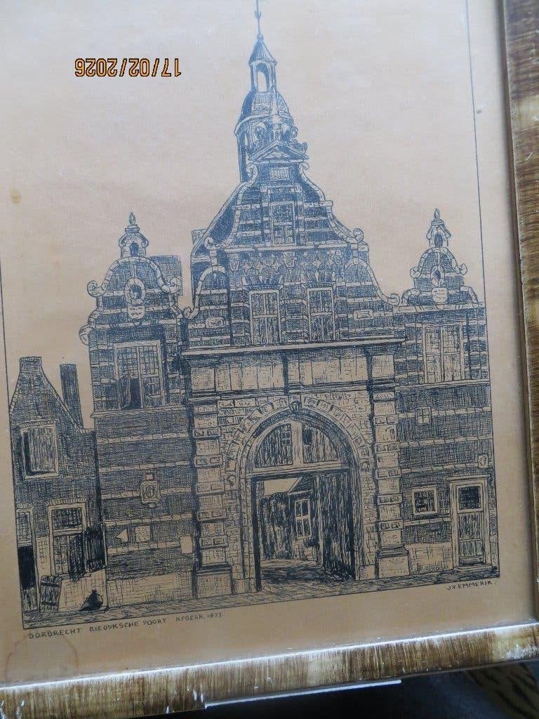 DORDRECHT, met L schade, Oude Riekdijksepoort afgebr 1833., Antiek en Kunst, Ophalen of Verzenden