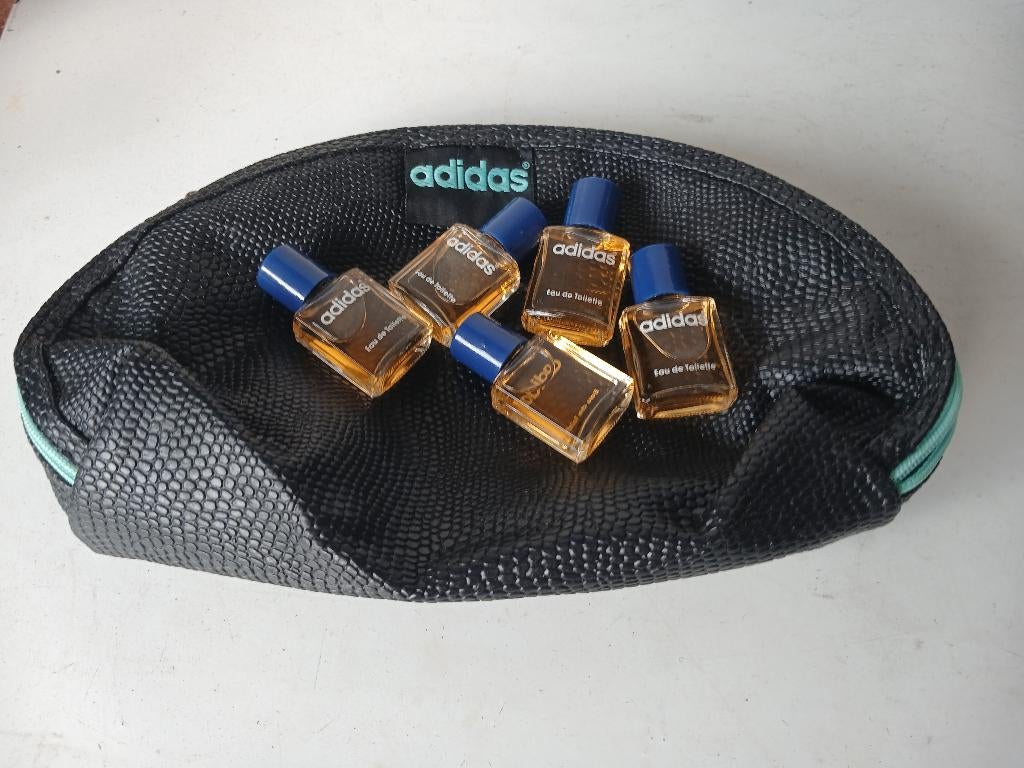 VINTAGE .orginele Adidas toilettas en 5 Adidas Man eau de .., Verzenden, Nieuw, Miniatuur, Gevuld