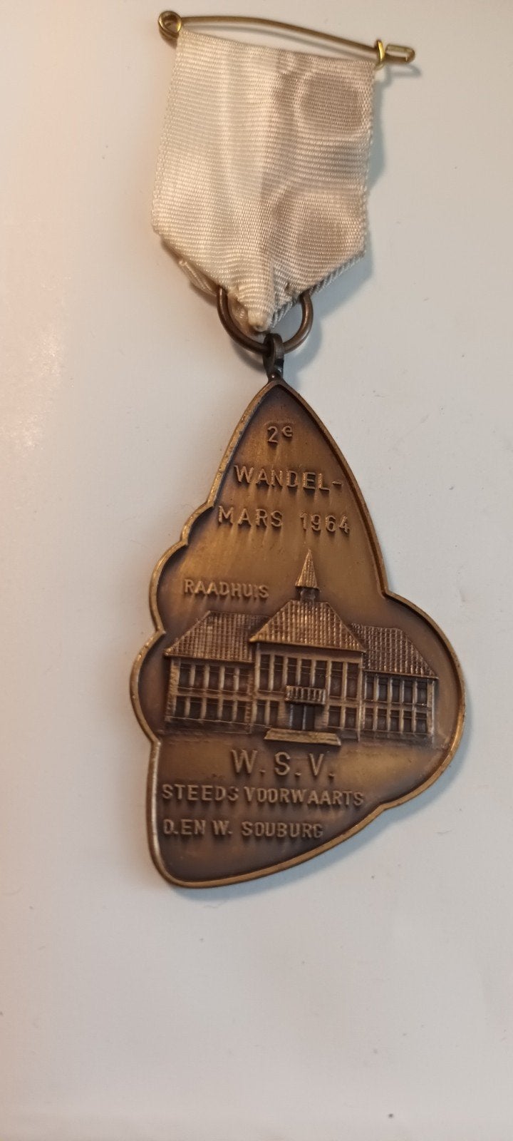 Historische Wandelmars Medaille Souburg 1934, Ophalen of Verzenden, Brons, Nederland