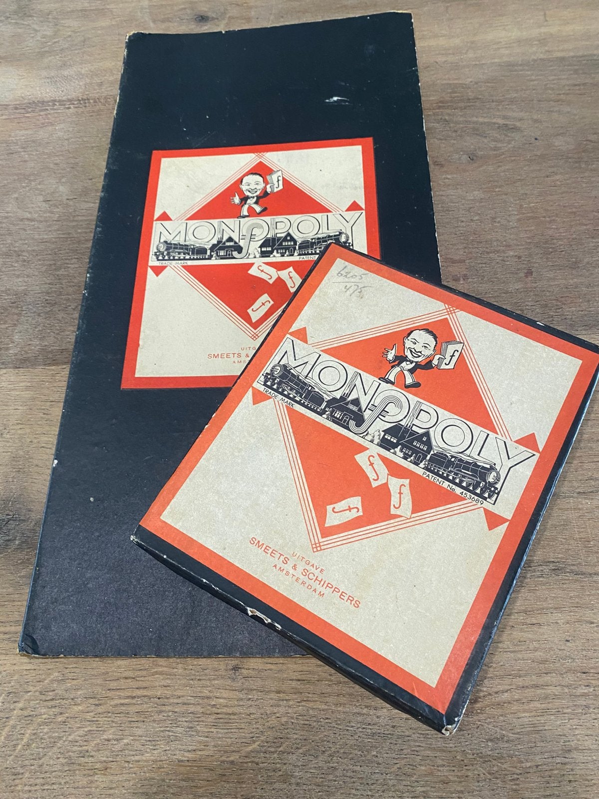 Oude monopoly jaren 40 50 kleine zwarte doos 1947, Vijf spelers of meer, Ophalen of Verzenden, Gebruikt