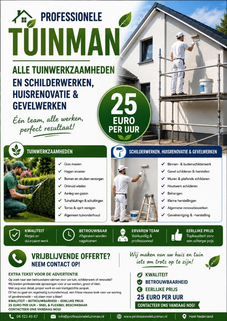 TUINMAN, Garantie, Tuinontwerp