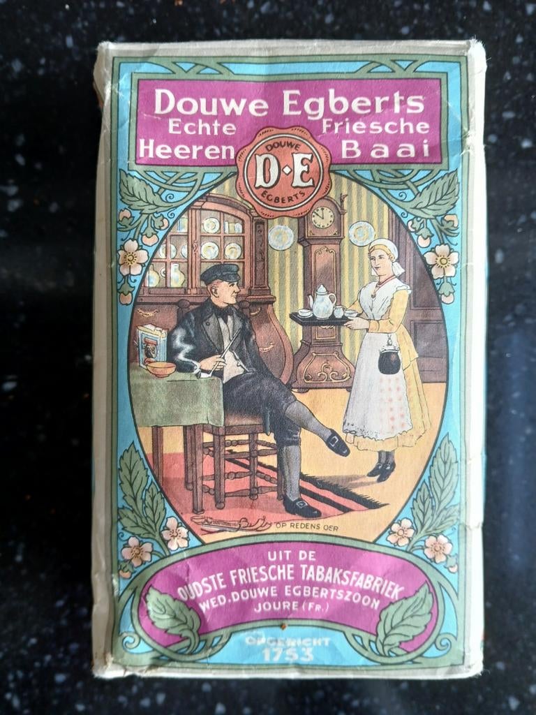 Vintage Douwe Egberts Tabaksverpakking - Friesche Baai, Verzamelen, Ophalen of Verzenden, Zo goed als nieuw, Tabaksdoos of Verpakking