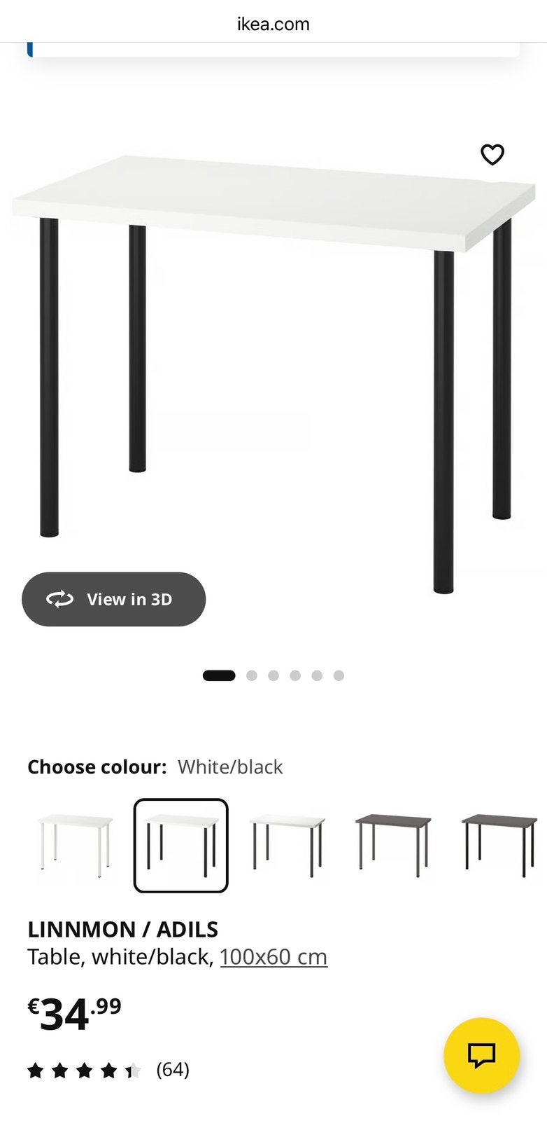 Ikea desk LINNMON/ADILS, Huis en Inrichting, Bureaus, Ophalen, Zo goed als nieuw
