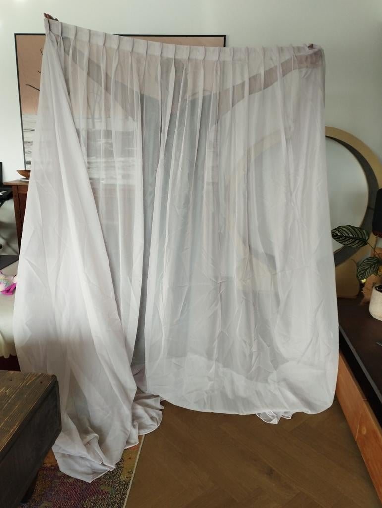 Lila vitrages, set van 2 (226x240 cm) met gewichtjes, Ophalen