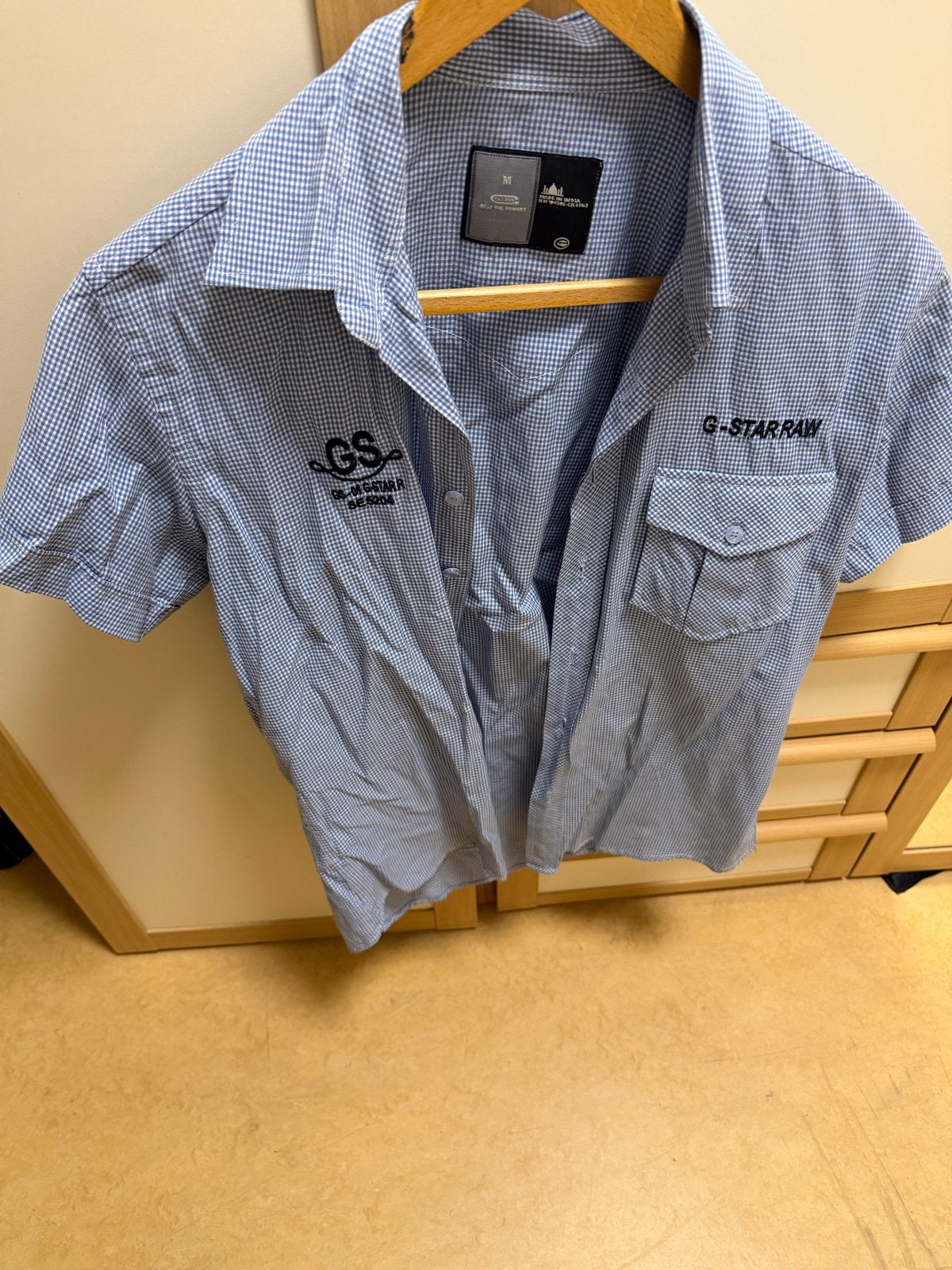 Mooi G-Star overhemd maat M in goede staat, Kleding | Heren, Overhemden, Ophalen of Verzenden, Gedragen, Blauw, Halswijdte 39/40 (M)