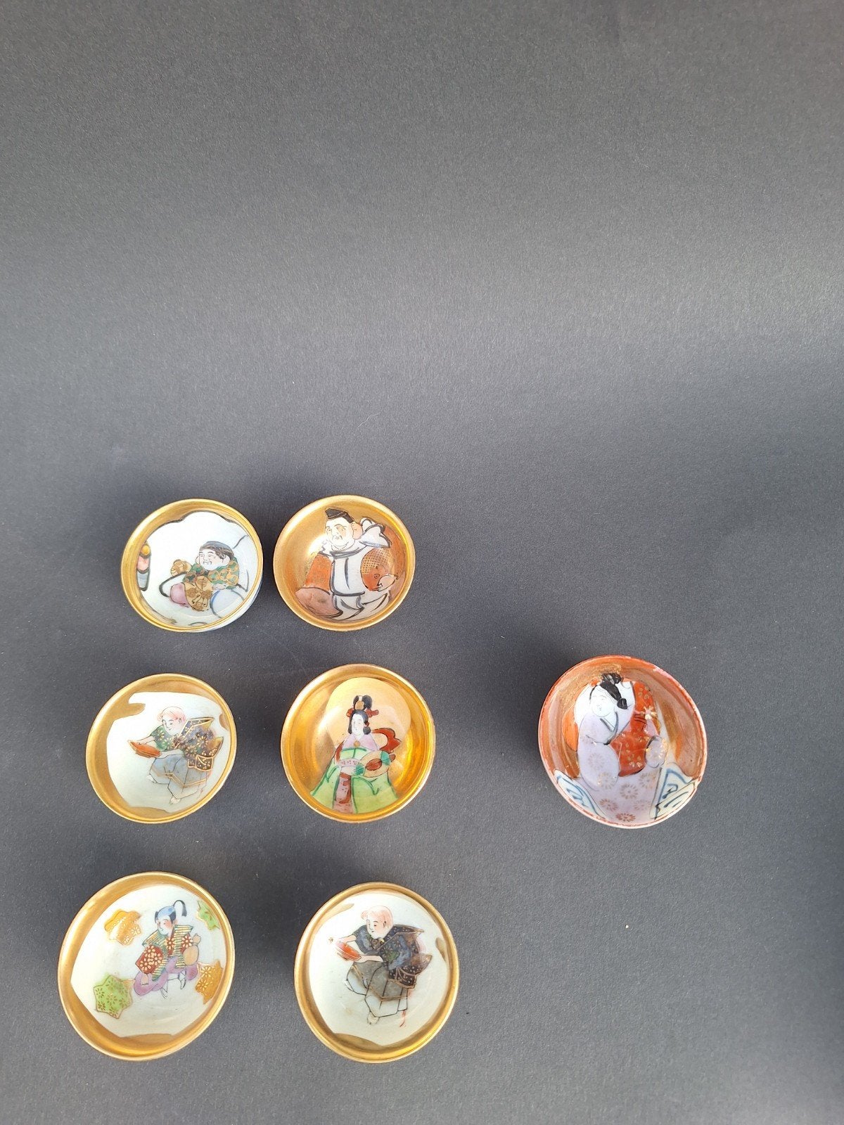 7 x sake kommetjes Japan 19e --20 e eeuw, Ophalen of Verzenden, 2 euro