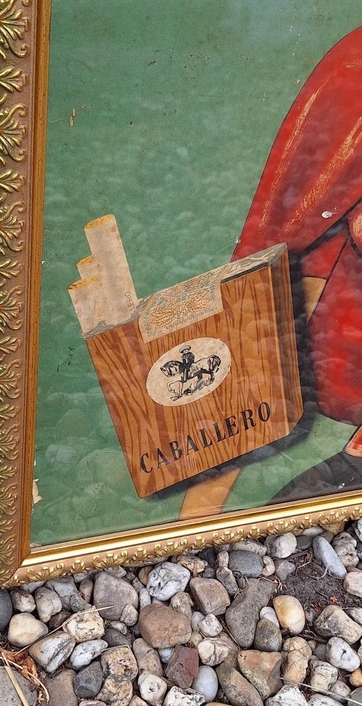 Originele vintage reclame voor Caballero sigaretten🚬, Ophalen, Reclamebord, Gebruikt, .
