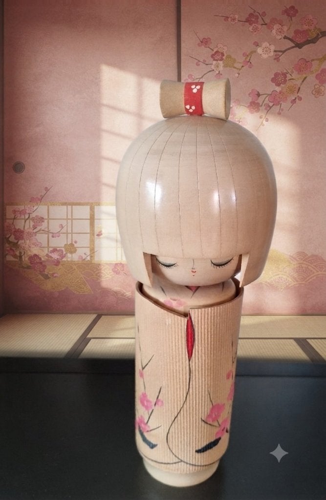 Prachtige grote kokeshi van Tanaka Kojo (Shigemi) 26 cm, Antiek en Kunst, Hout, Handgemaakt, Verzenden, Japan