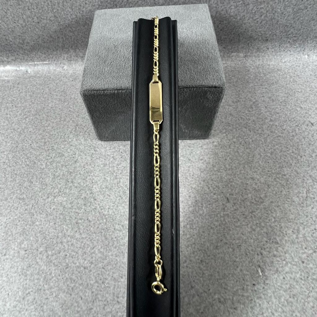 Gouden Armband | 14k | 3,82g | figaro | 18cm | 406541, Ophalen of Verzenden, Gebruikt, Goud, Goud