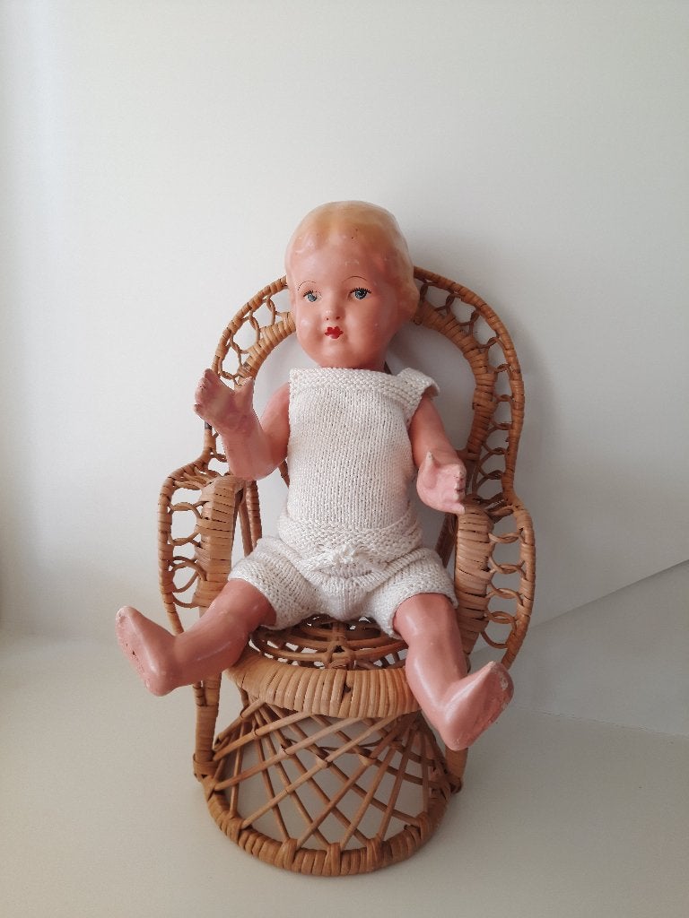 Rieten poppenstoel, leuk voor wildebras pop, Ophalen of Verzenden, Gebruikt, Pop
