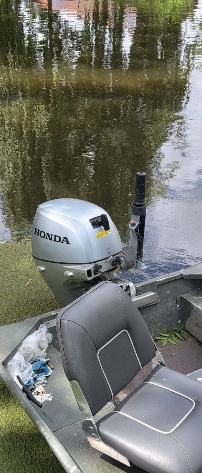 aluminium  platbodem alumacraft 1436 met honda 8 pk, Overige merken, Gebruikt, Buitenboordmotor, Aluminium