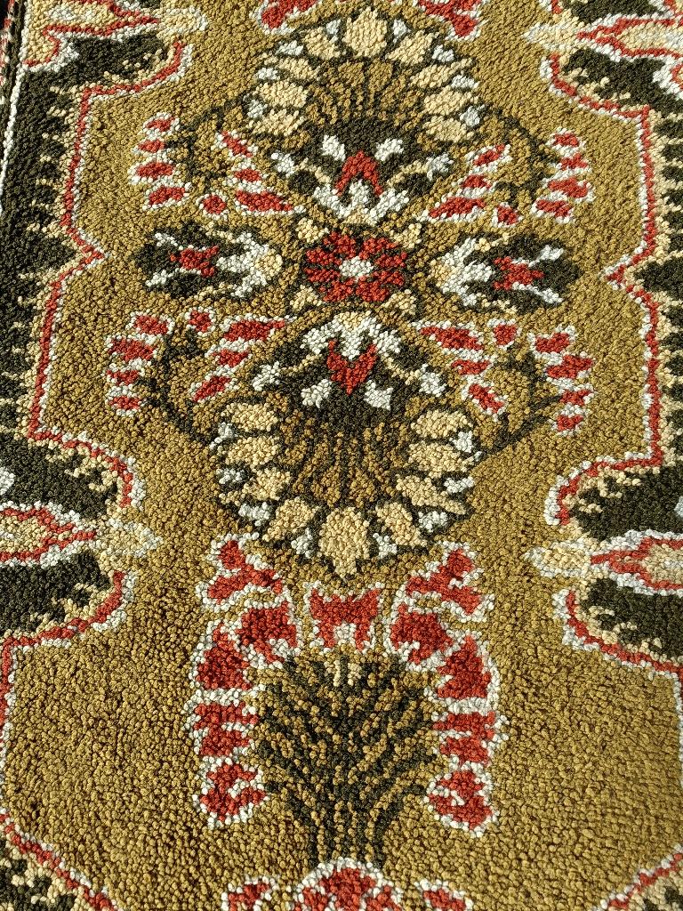 AFGEPRIJSD Vintage 1980 1990 smyrna hand geknoopt vloerkleed, Huis en Inrichting, Stoffering | Tapijten en Kleden, Gebruikt, 100 tot 150 cm