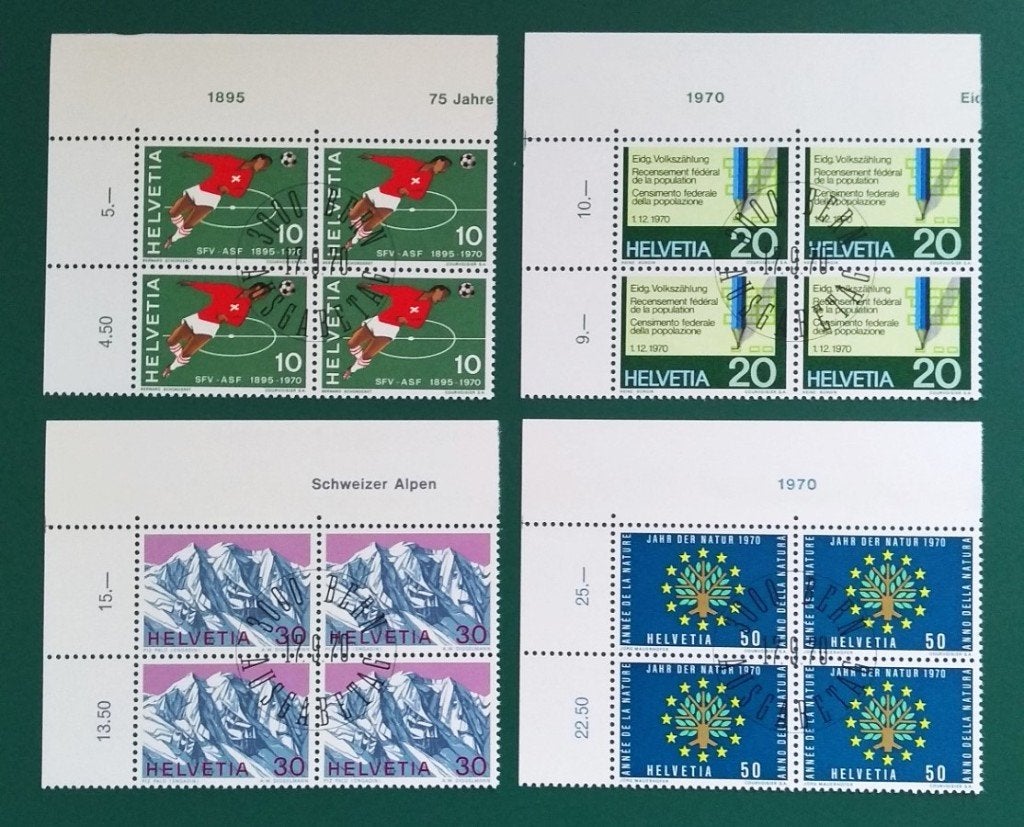 Zwitserland : Blokken jubilea 1970-1975 met FDC stempel, Postzegels en Munten, Postzegels | Europa | Zwitserland, Verzenden