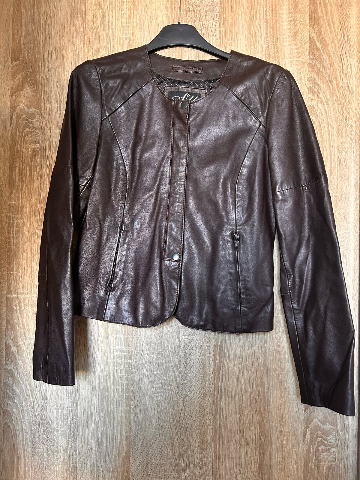Stijlvol bruin leren jasje van Steps - Maat M, Kleding | Dames, Ophalen of Verzenden, Zo goed als nieuw, Maat 38/40 (M), Bruin