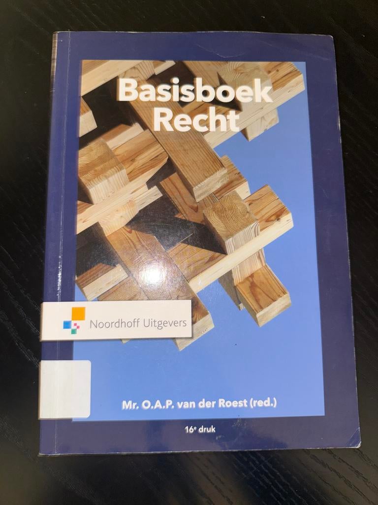 Basisboek Recht - Mr. O.A.P van der Roest 16e druk, Ophalen of Verzenden, Gamma, Zo goed als nieuw, HBO