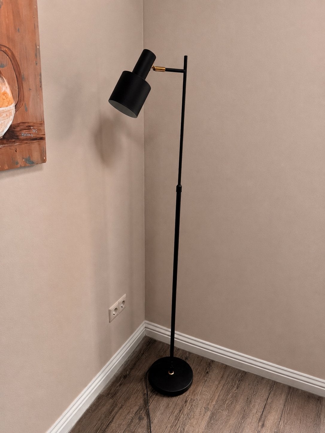 Staande lamp zwart staal, Ophalen of Verzenden, Zo goed als nieuw, 150 tot 200 cm