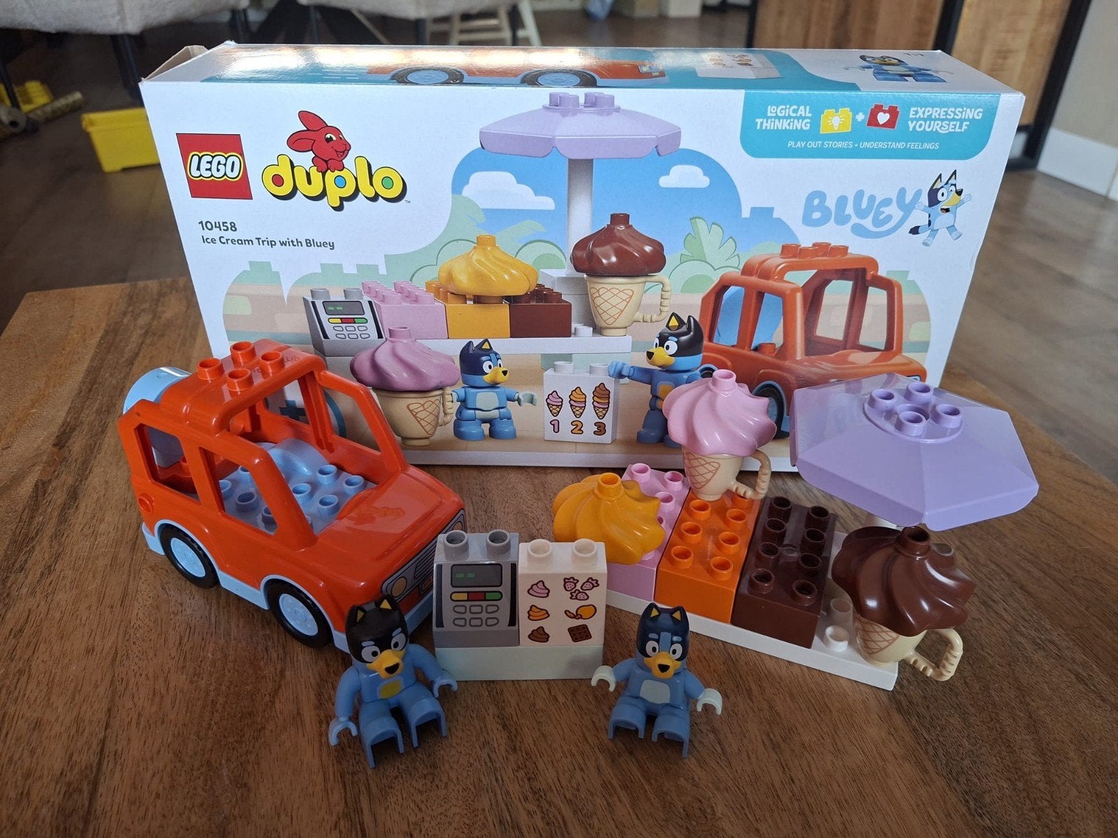 Duplo Eén ijsje halen met Bluey 10458, Ophalen, Compleet, Zo goed als nieuw, Duplo