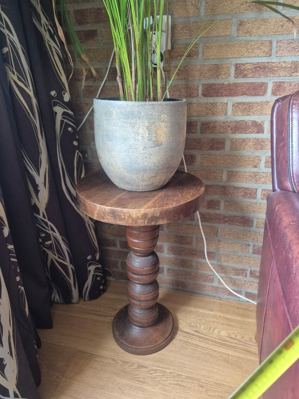 Houten plantentafel / bijzettafel, Huis en Inrichting, Tafels | Bijzettafels, Ophalen, Minder dan 55 cm, Gebruikt, Klassiek