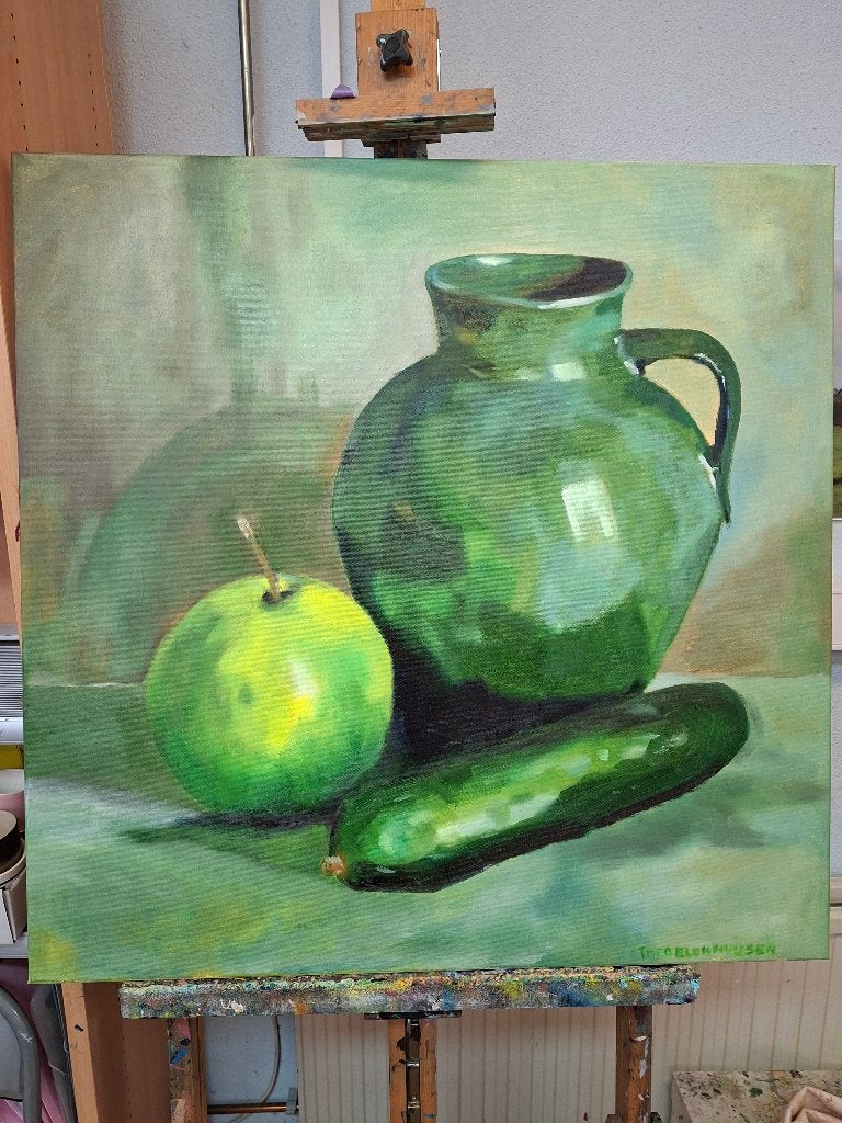 Olieverf schilderij, Ophalen, Stilleven, Olieverf, Overige materialen