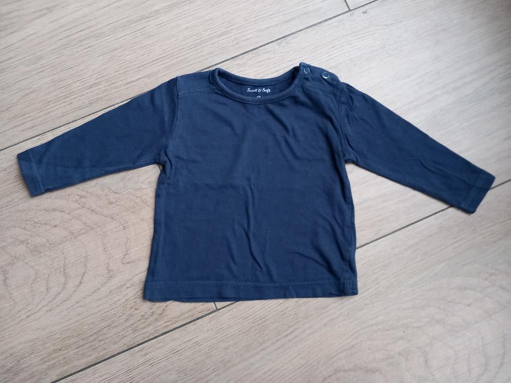 K263 Donkerblauw shirt maat 74, Zeeman, Jongetje of Meisje, Ophalen of Verzenden, Zo goed als nieuw