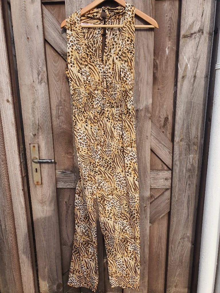 Fine Woman jumpsuit dierenprint | maat S | elegant & comfy, Ophalen of Verzenden, Zo goed als nieuw, Maat 38/40 (M), Bruin