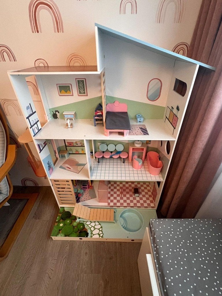 Houten poppenhuis LIDL, Ophalen, Gebruikt, Poppenhuis