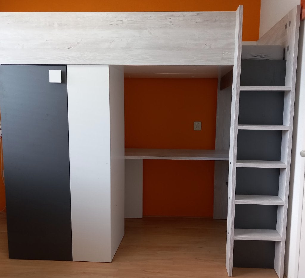 Trasman hoogslaper studio antraciet, Ophalen, Gebruikt, Eenpersoons, 160 tot 180 cm