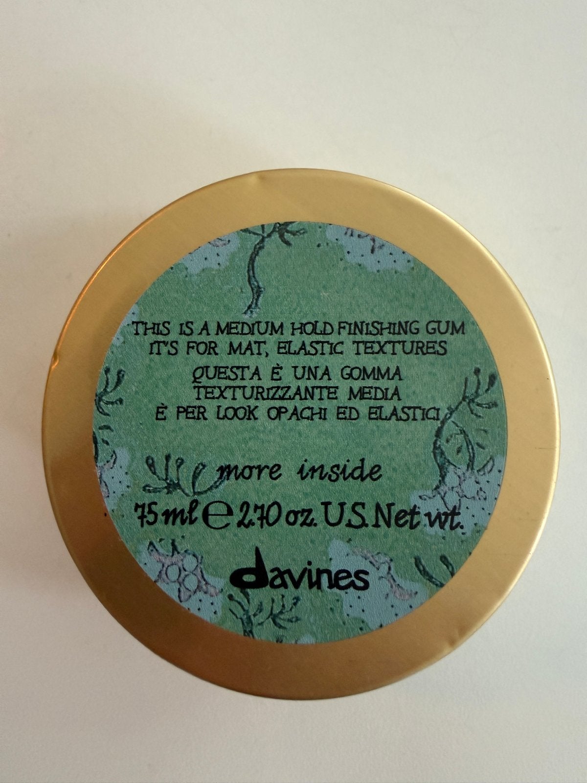 Davines Haar Gum - Medium Hold Finishing Gum, Ophalen of Verzenden, Gebruikt, Gel, Wax, Haarlak of Mousse