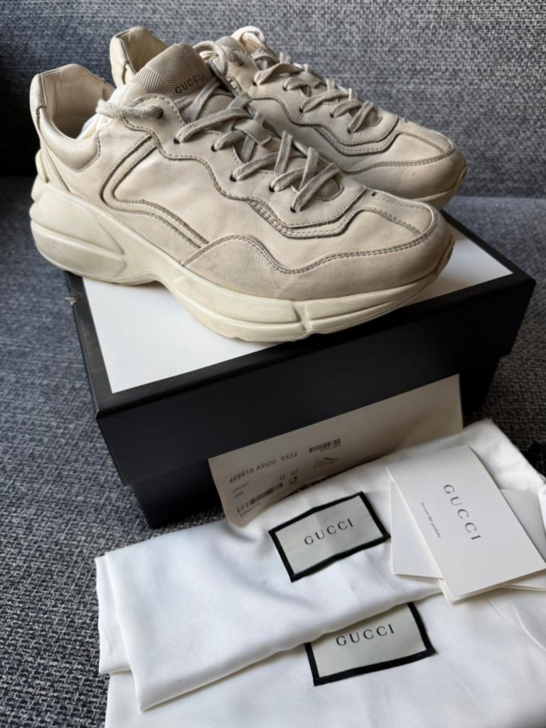 Gucci Rhyton Oversized Sneakers - Maat 41, Wit, Ophalen of Verzenden, Sneakers of Gympen, Zo goed als nieuw