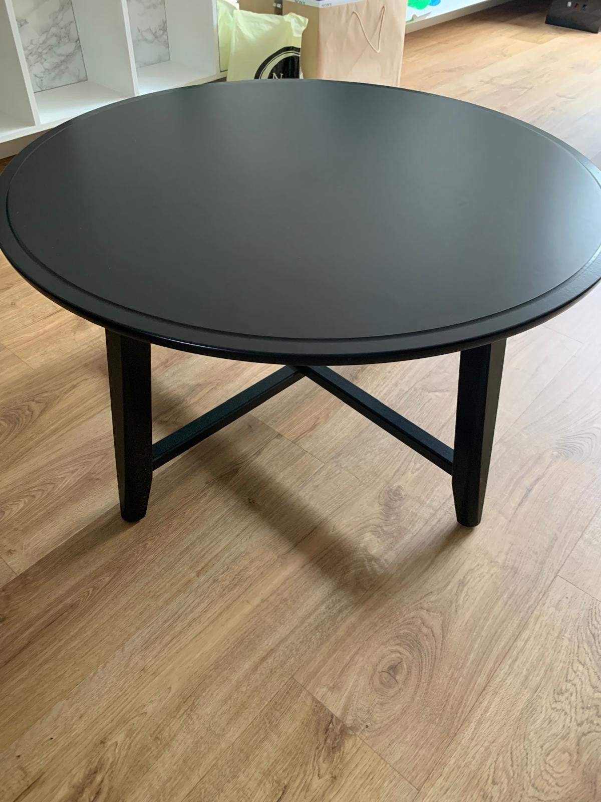 Zwarte ronde salontafel, gebruikt, Ophalen, Gebruikt, 50 tot 100 cm, Rond