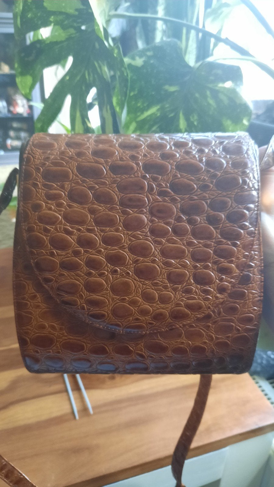 prachtige vintage jaren 60/70 Bruno Magli leren schoudertas, Ophalen of Verzenden, Zo goed als nieuw, Bruin, Leer