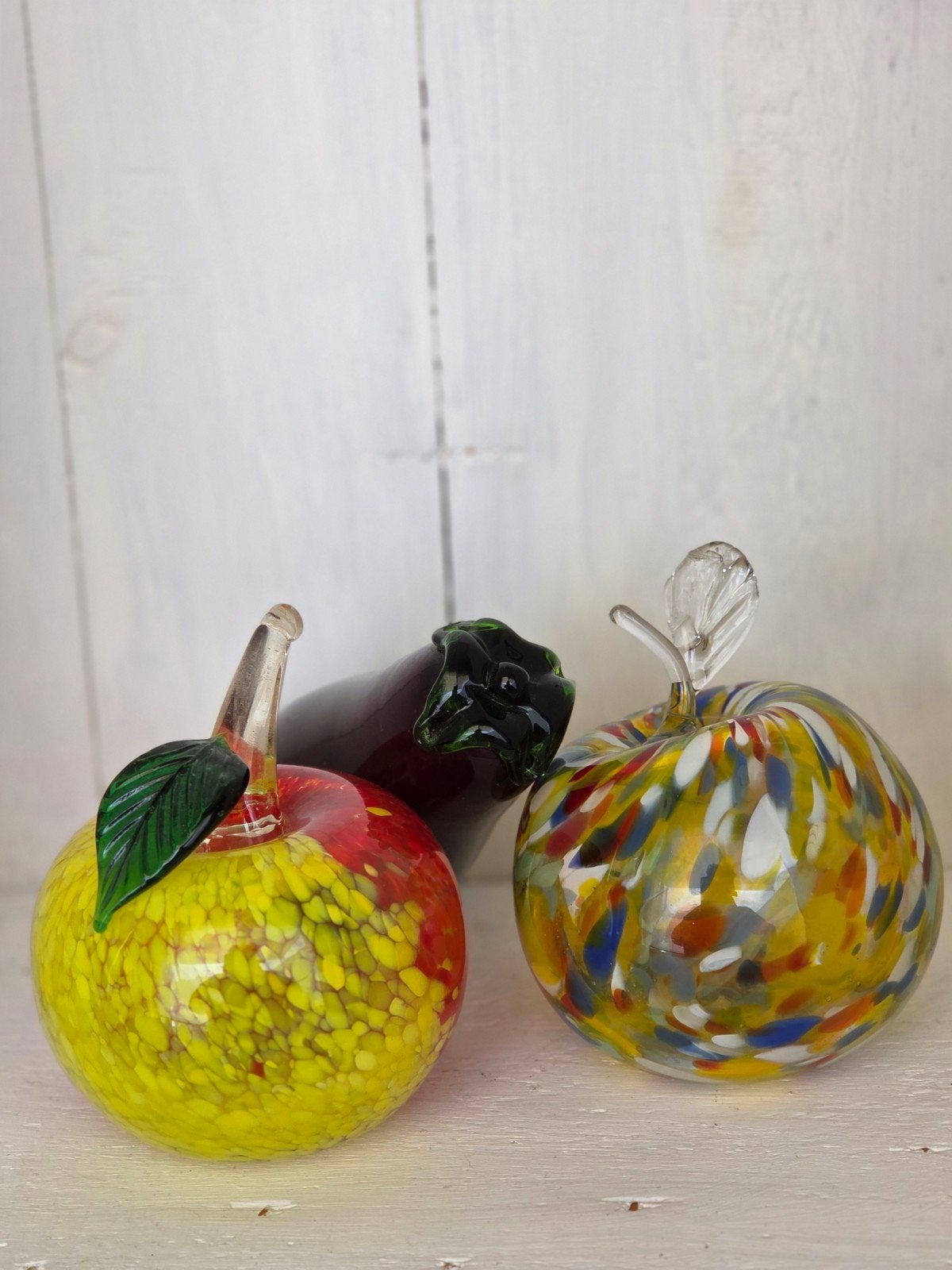 Murano glazen appels en aubergine van Luigi Barbaro, Antiek en Kunst, Ophalen of Verzenden