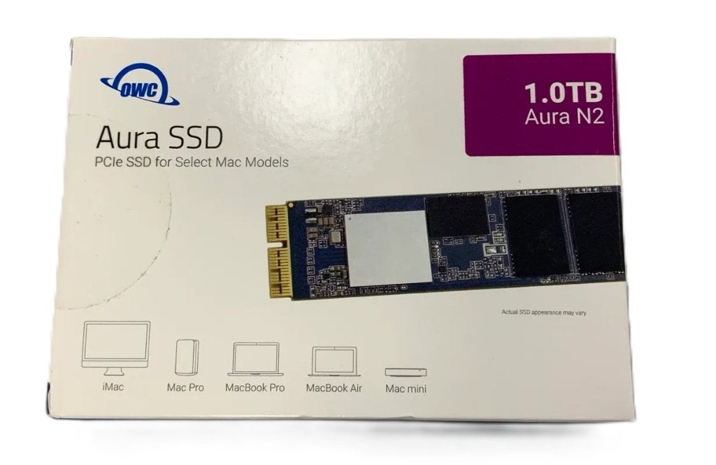 1.0TB Interne SSD Upgrade voor Macs, Intern, OWC Aura 1TB SSD, SSD, Nieuw